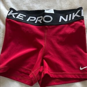 Nike Red Performance Shorts with Black Waistband